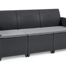 Kerti bútor Keter Elodie 3 férőhelyes kanapé grafit