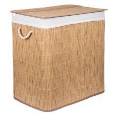 G21-es 150 literes szennyeskosár elválasztókkal, rattan utánzat, fehér betéttel