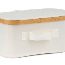 Tárolódoboz G21 30 x 15 x 15 cm, bambusz fedéllel, bézs