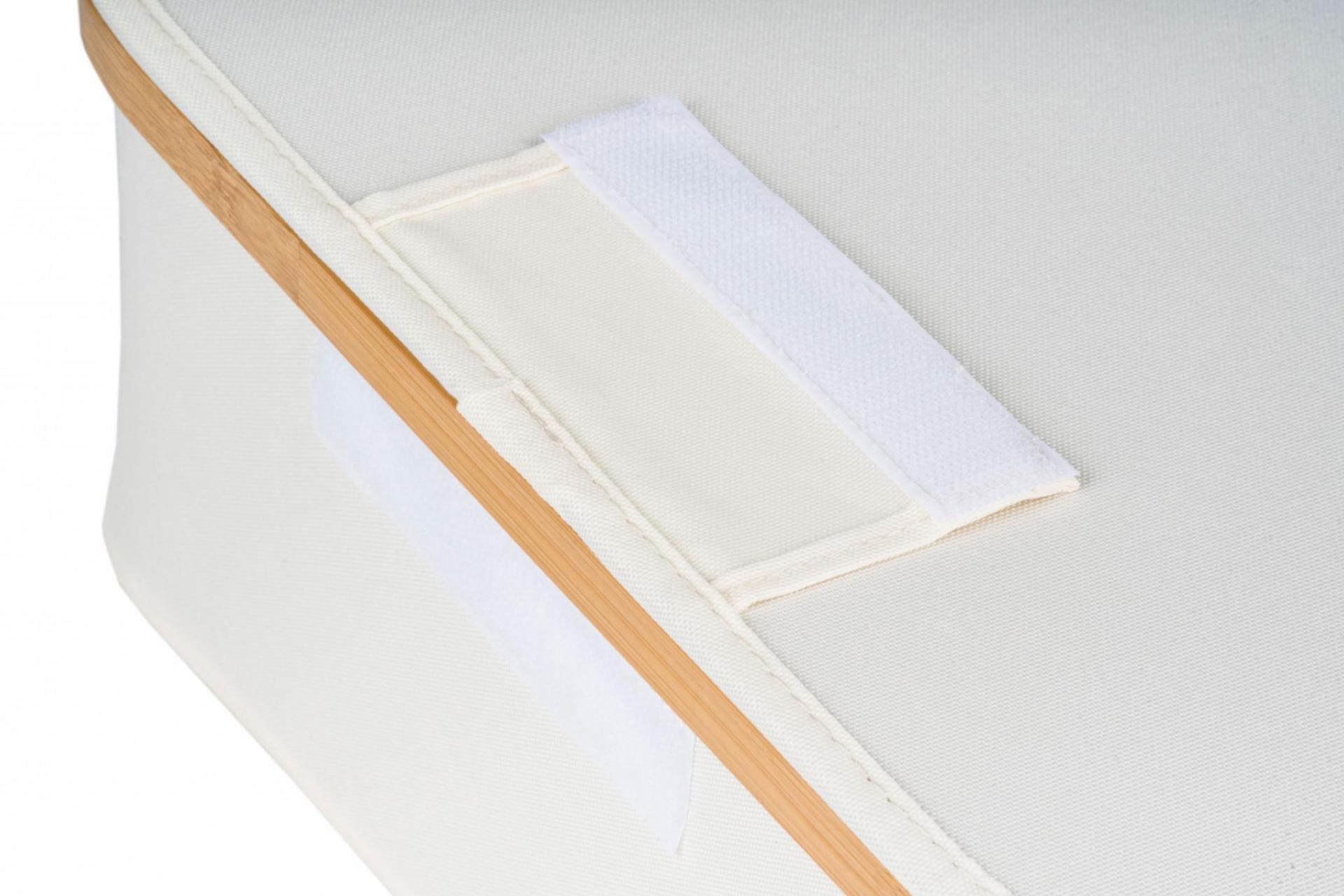 Tárolódoboz G21 30 x 30 x 15 cm, bambusz fedéllel, bézs - Image 9