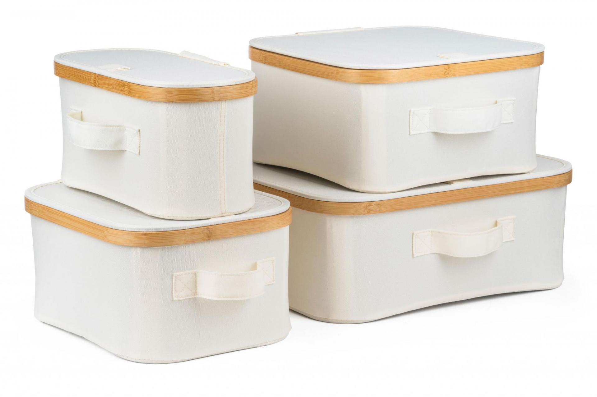 Tárolódoboz G21 30 x 30 x 15 cm, bambusz fedéllel, bézs - Image 11