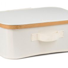 Tárolódoboz G21 40 x 30 x 15 cm, bambusz fedéllel, bézs