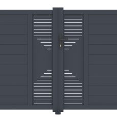 Kapu G21 Marion 350x158 cm kétszárnyú, antracit színű