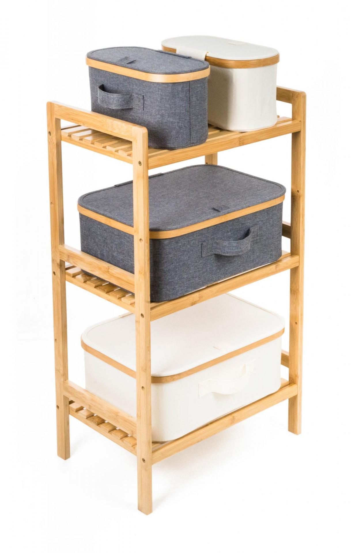 Tárolódoboz G21 30 x 30 x 15 cm, bambusz fedéllel, bézs - Image 14