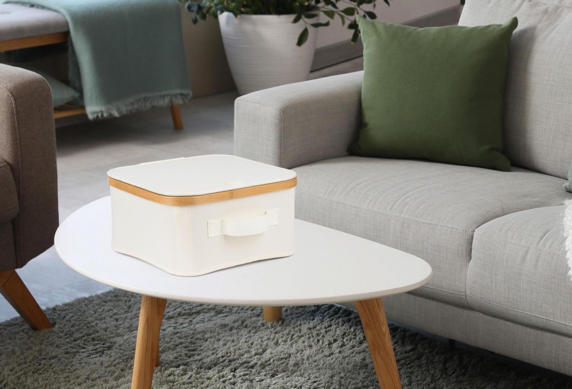 Tárolódoboz G21 30 x 30 x 15 cm, bambusz fedéllel, bézs - Image 16