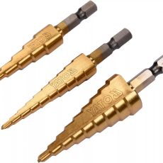 YATO Lépcsős fúró készlet 3 részes HSS-TiN