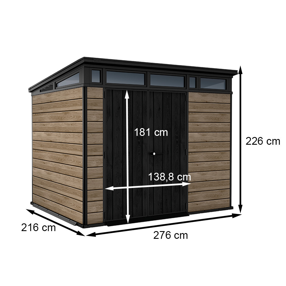 Signature PENT 9X7 műanyag kerti ház kőrisfa - Image 3
