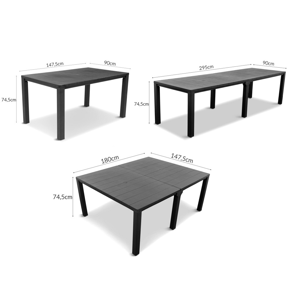 Julie dupla műanyag kerti asztal - Image 7