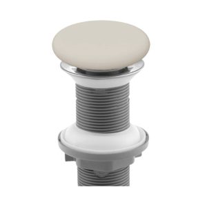 Klikk - klakk leeresztő - MATT BÉZS - porcelán- túlfolyó NÉLKÜLI mosdókagylóhoz- 5/4"- Ø 73 mm