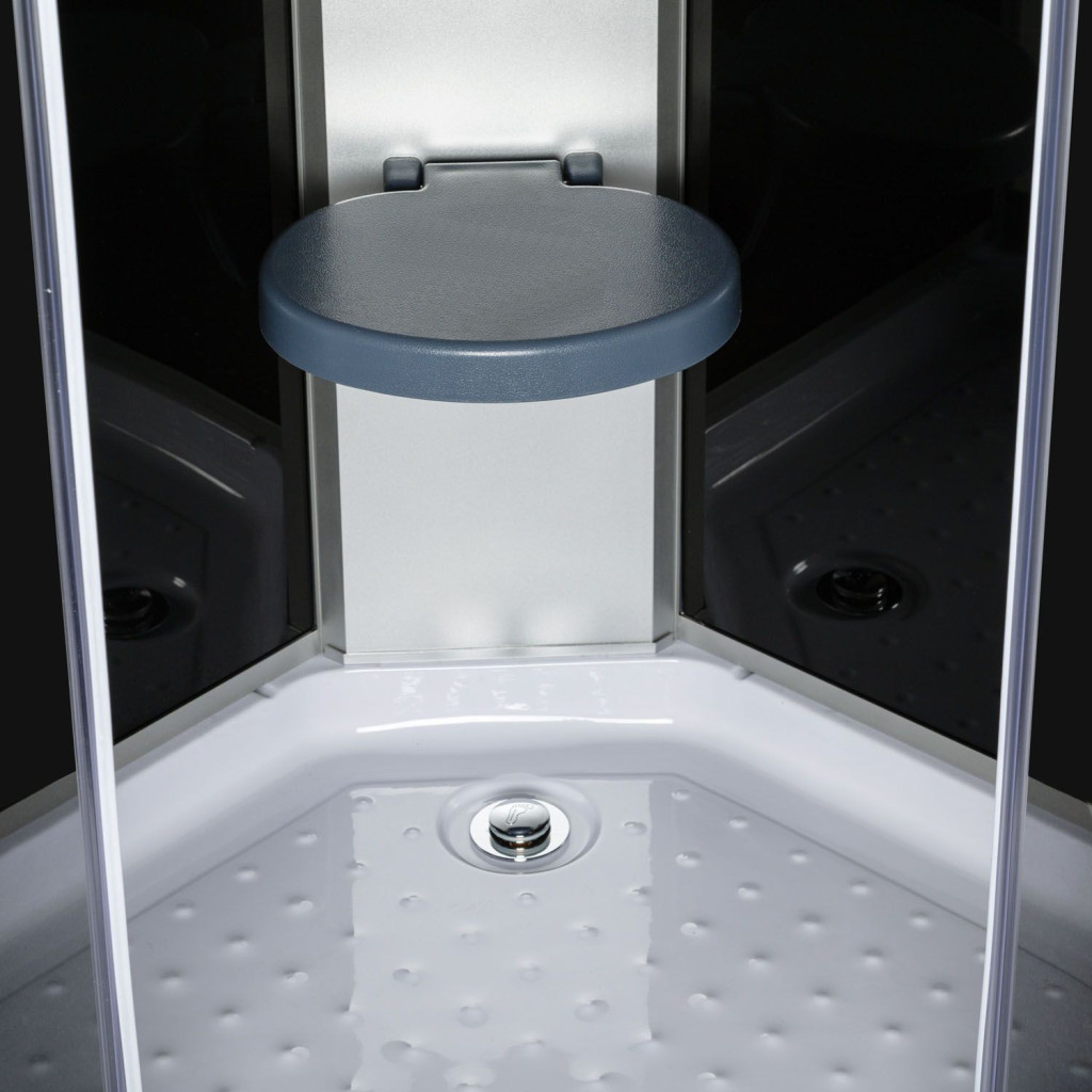 Evora Black 90 hátfalas zuhanykabin zuhanytálcával - Image 3