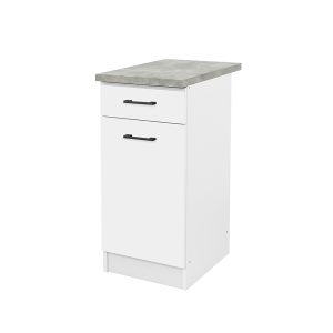 Praktik 40 alsó szekrény 1 ajtós 1 fiókos, fehér-fehér