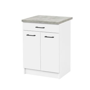 Praktik 60 alsó szekrény 2 ajtós 1 fiókos, fehér-fehér