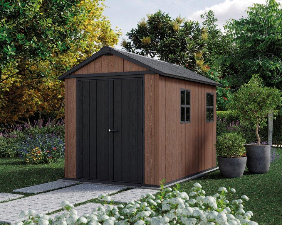 Keter Newton Plus wide 9x7,5 barna kerti ház padlóval - Image 4