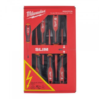 Milwaukee VDE Csavarhúzó 3 oldalú markolattal  7 darabos készlet (SL2.5, SL3,