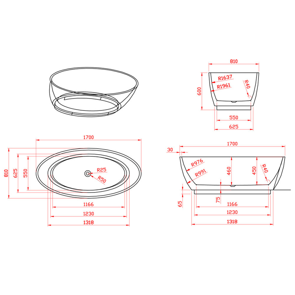 Troy szabadon álló fürdőkád - Image 3
