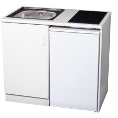 EVIDO WEEKEND minikonyha jobb oldali hűtővel, kerámia főzőlappal, egymedencés rozsdamentes mosogatóval