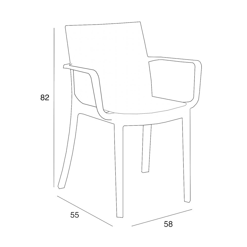 Trinity műanyag karfás kerti szék - Image 3