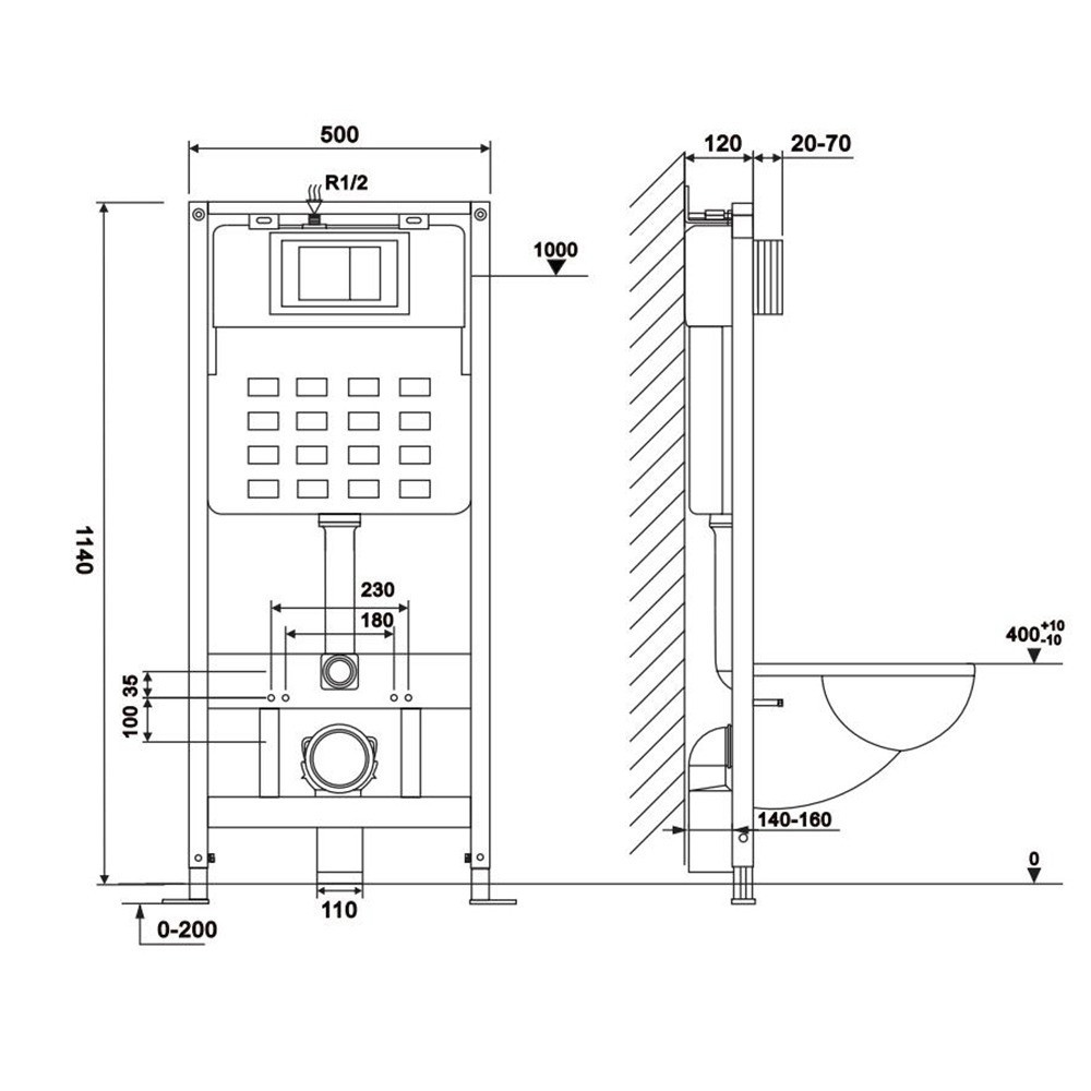 Roya Milos BLM 21CHR falba építhető WC tartály szett - Image 3