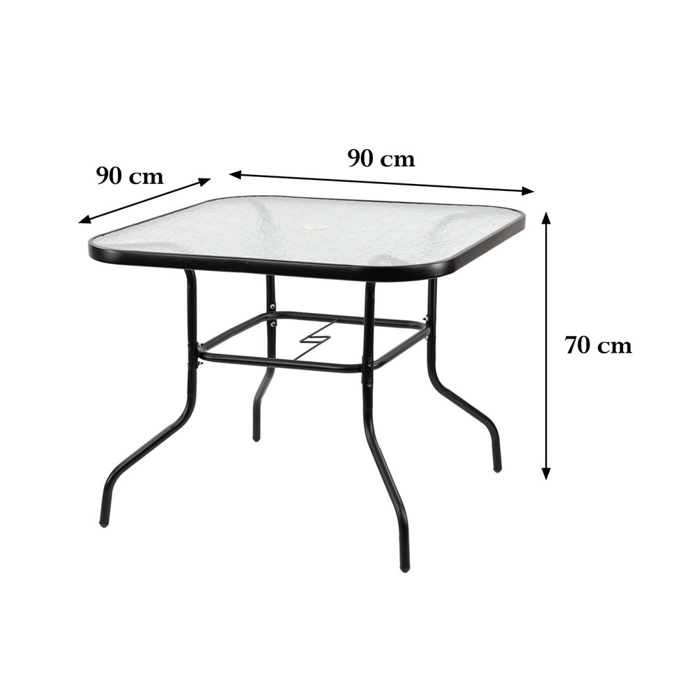 Vella fémvázas üveg kerti asztal - Image 3