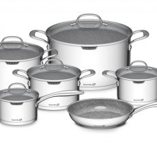 G21 Gourmet Miracle edénykészlet, egy fazékkal több, 11 darabos, rozsdamentes acél/greblon