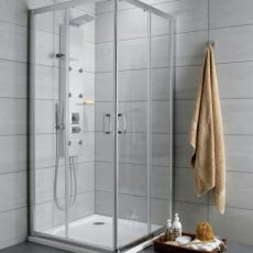 Radaway Premium Plus D aszimmetrikus görgős szögletes zuhanykabin