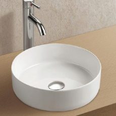 Wellis Rose pultra építhető kerek porcelán mosdó Ø35,5 × 11,7 cm WF00044
