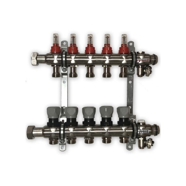 Technik Therm TTO rozsdamentes osztó-gyűjtő áramlásérzékelővel 1" - eurokónusz G3/4"