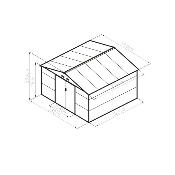 G21 GAH 884 - kerti fém ház, 277 x 319 cm, szürke - Image 4