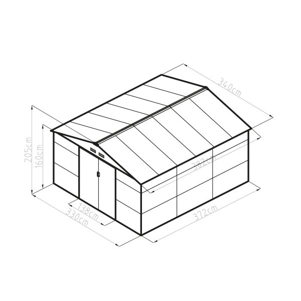 G21 GAH 1300 - kerti tároló fém ház, 340 x 383 cm - Image 2