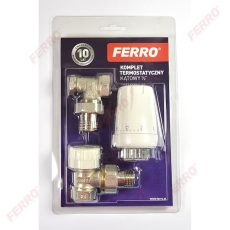 Ferro ZTM08 Sarok radiátorszelep szett termosztátfejjel 1/2"x1/2"