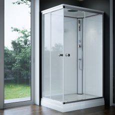 Sanimix 22.8708-120 szögletes hátfalas zuhanykabin csapteleppel 120 x 80 cm