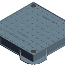 Douglas 600x600 mm-es vízzáró, lecsavarozható szögletes közúti aknafedlap D-400