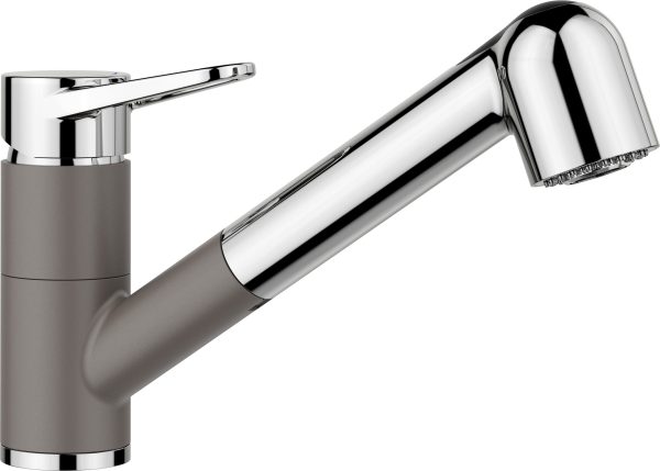 Blanco WEGA-S II SILGRANIT®-Look HD csaptelep kihúzható zuhanyváltós fejjel vulkánszürke/króm - 526983