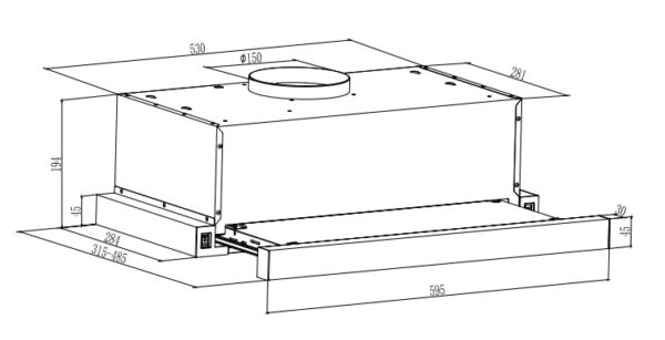 Evido SLIMBOX 60X teleszkópos kihúzható páraelszívó 60 cm inox - CHT6RX-1 - Image 3