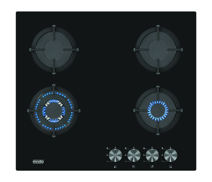 Evido MURANO 60B beépíthető üveg gázfőzőlap 60 cm fekete - HGM6WB-2