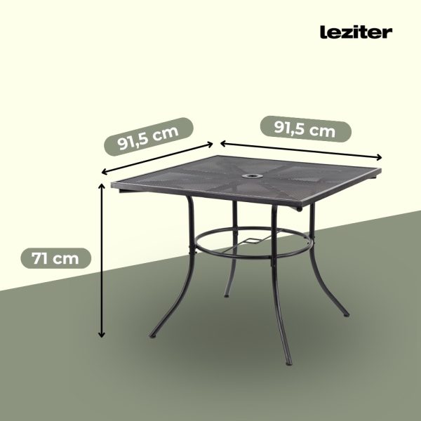 Melfi fém mesh kerti asztal 91,5x91,5x71 cm - JYL-22093 - Image 2