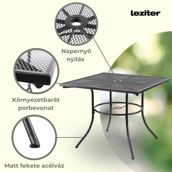 Melfi fém mesh kerti asztal 91,5x91,5x71 cm - JYL-22093 - Image 3