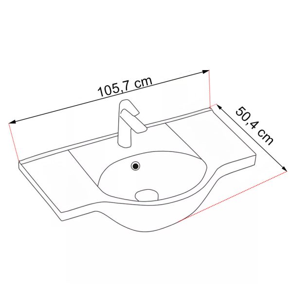 Nerva Prime 105 komplett fürdőszobabútor, fehér színben - NERVAPR105F - Image 4