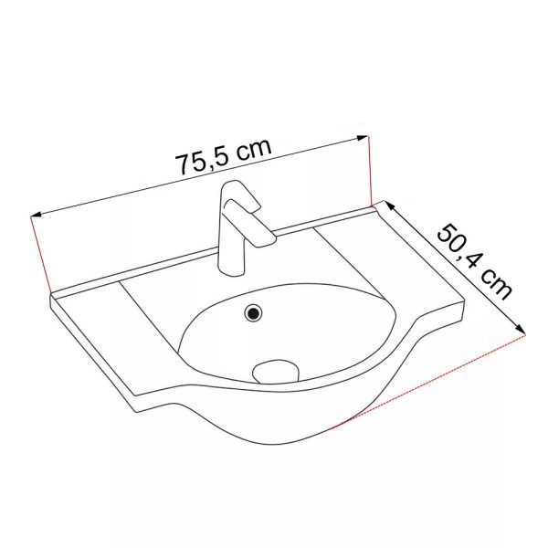 Nerva Prime 75 komplett fürdőszoba bútor, fehér színben - NERVAPR75F - Image 4