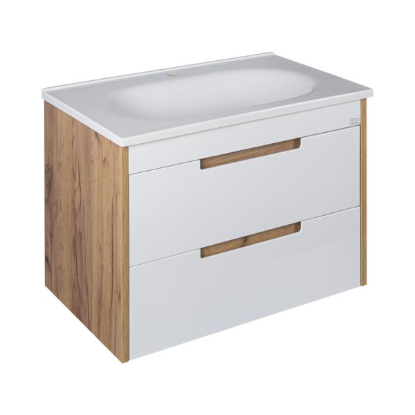 TMP GOLDY 75 fali fürdőszobabútor porcelán mosdóval - 75 cm - Image 2