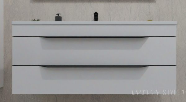 TMP VOX 85 fali fürdőszobabútor - fehér- műmárvány mosdóval - 85 cm - Image 3