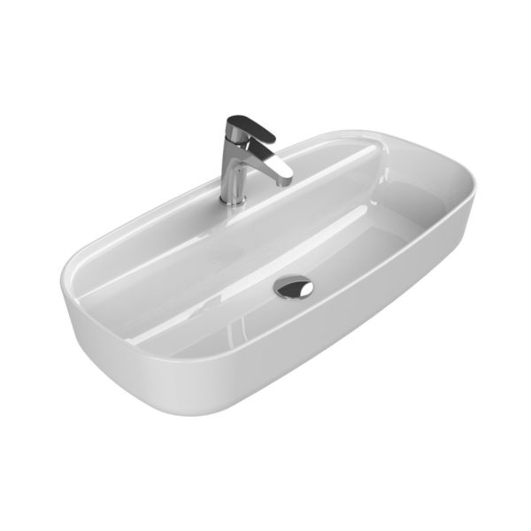 CeraStyle AQUA - PULTRA ültethető - Top Counter - porcelán mosdó - 80 x 40 cm - 077300-u
