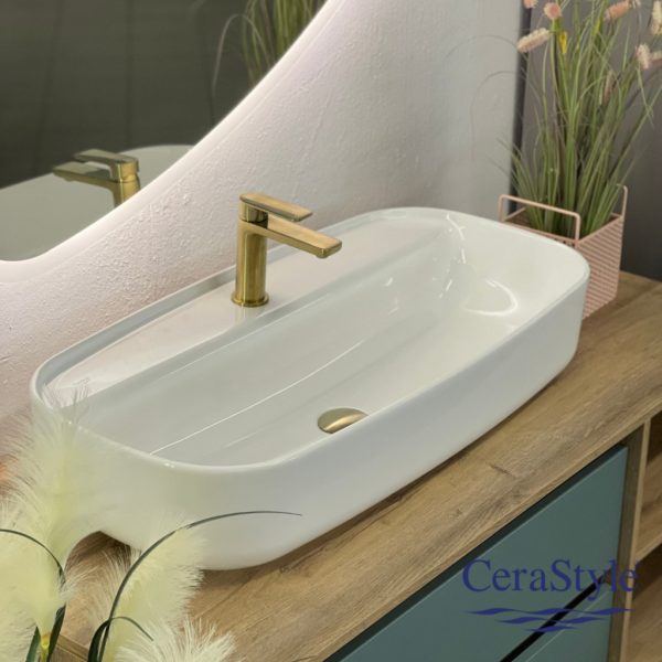 CeraStyle AQUA - PULTRA ültethető - Top Counter - porcelán mosdó - 80 x 40 cm - 077300-u - Image 5