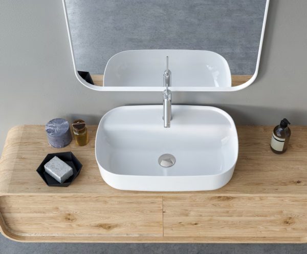CeraStyle AQUA - PULTRA ültethető - Top Counter - porcelán mosdó - 80 x 40 cm - 077300-u - Image 6