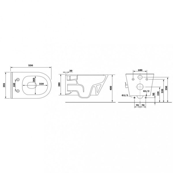 Sanovit AVVA - fali WC - BEÉPÍTETT bidé funkcióval - rimless - perem nélküli - mély öblítésű - 100315 - Image 7