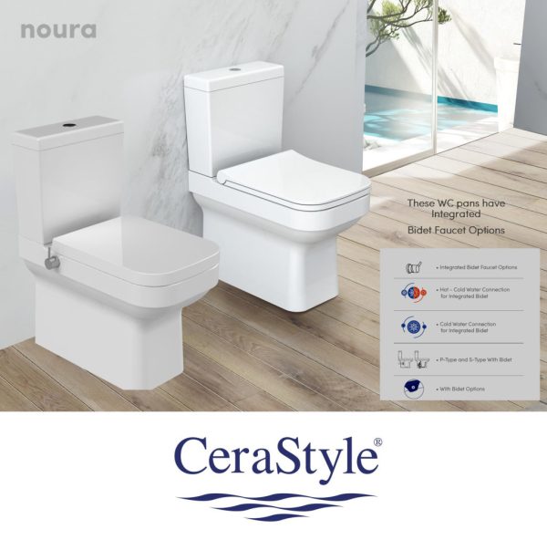 CeraStyle NOURA monoblokk WC - BEÉPÍTETT bidé funkcióval - WC tartály - öblítőszelep - mély öblítésű - Image 4