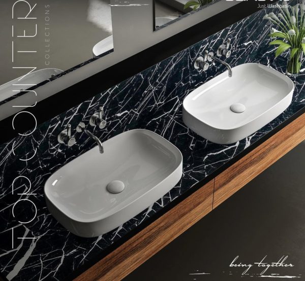 Sanovit MATTEO - PULTRA ültethető - Top Counter - porcelán mosdó -  - 65 x 40 cm - Image 2