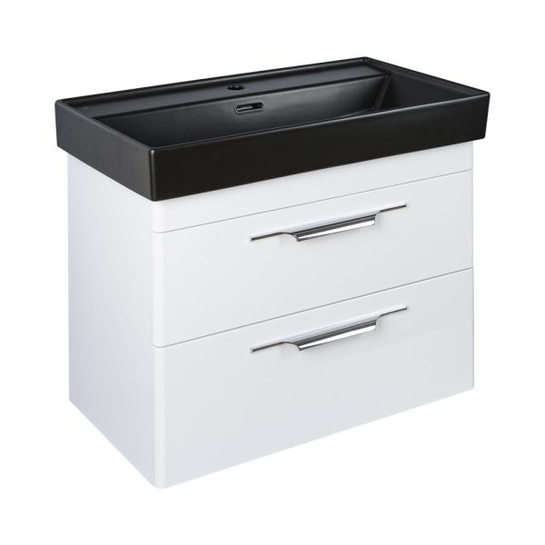 TMP LUX 100 fali fürdőszobabútor - CeraStyle SHARP FEKETE mosdóval - 1 csaplyukkal - 100 x 48 cm - Image 2