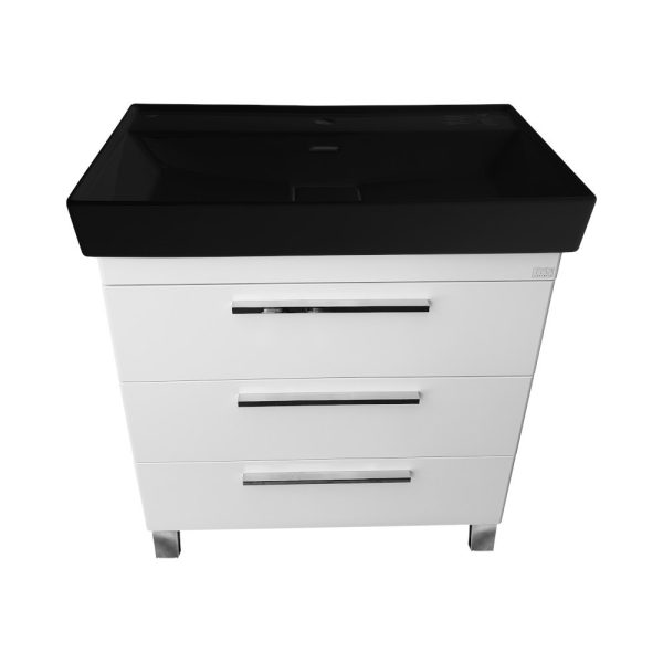 TMP TRIO lábon álló fürdőszobabútor CeraStyle SHARP FEKETE mosdóval - DUPLA csaplyukas - 100 x 48 cm - 400709VB012A32D05 - Image 4