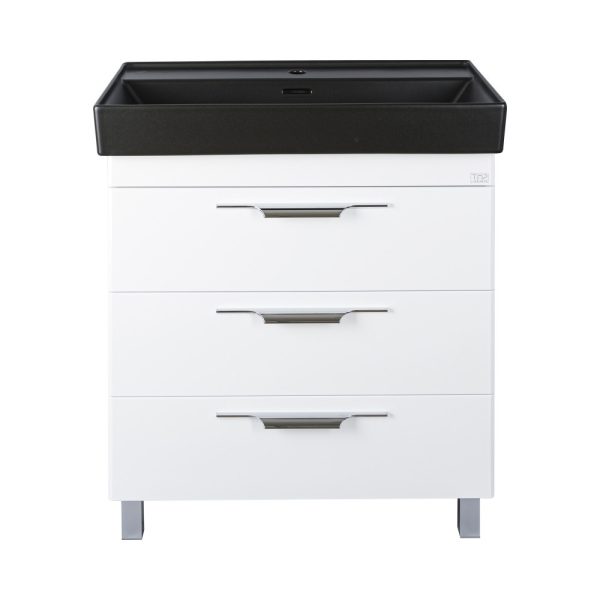 TMP TRIO lábon álló fürdőszobabútor CeraStyle SHARP FEKETE mosdóval - 100 x 48 cm - 400709VB012A32U05